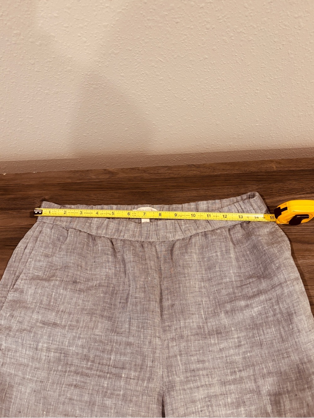 Eileen Fisher Blue Wide-Leg Linen Pull-On Pants Summer Luxury Lightweight Comfy - Picture 5 of 7